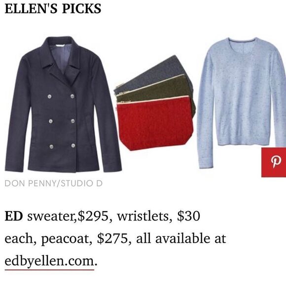 ED by Ellen cropped wool Burgundy peacoat size Large - Picture 15 of 15